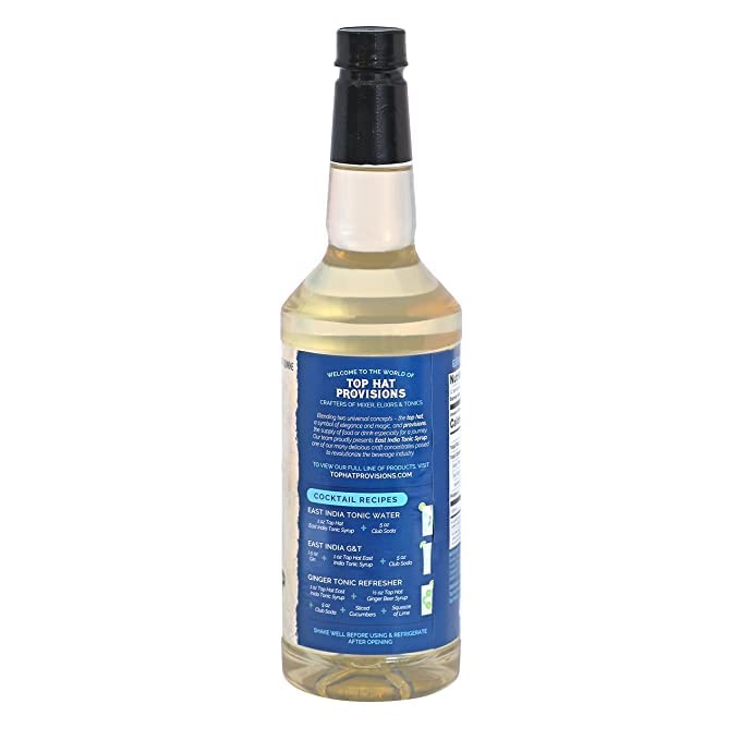 Top Hat East India Tonic Syrup - 5x Natural Quinine Tonic Water Drink Concentrate - Just Add Club Soda - 2 Pack of 32oz Bottles - Image 3